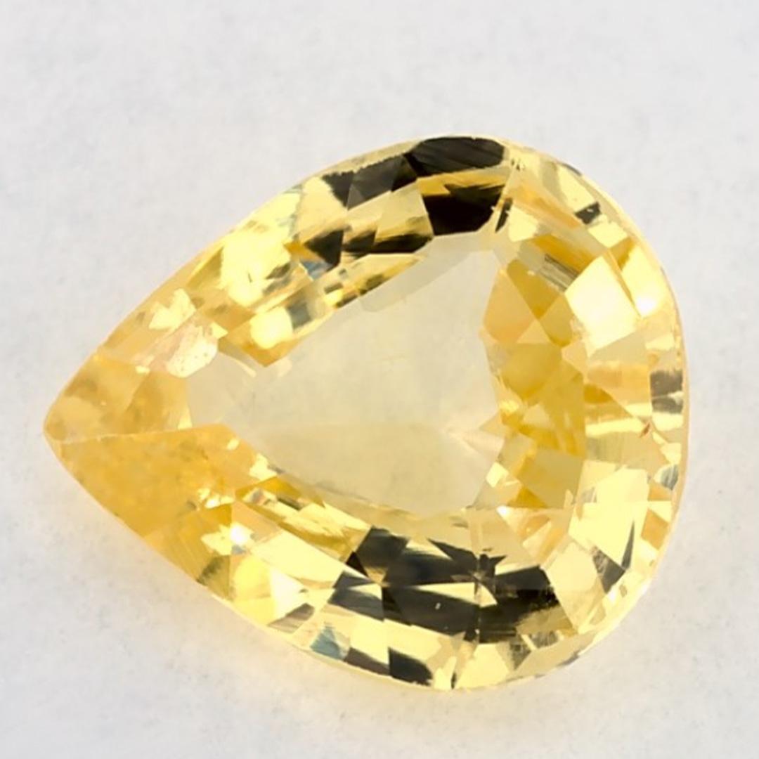 1.04 Ct Yellow Sapphire Pear Loose Gemstone For Sale