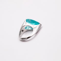 10.40 Carat Handmade White Gold Pear-Shaped Paraiba Tourmaline Cocktail Ring
