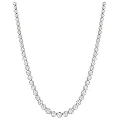 10,40 Karat natürliche Diamant-Tennis-Halskette G SI 14 Karat Weißgold