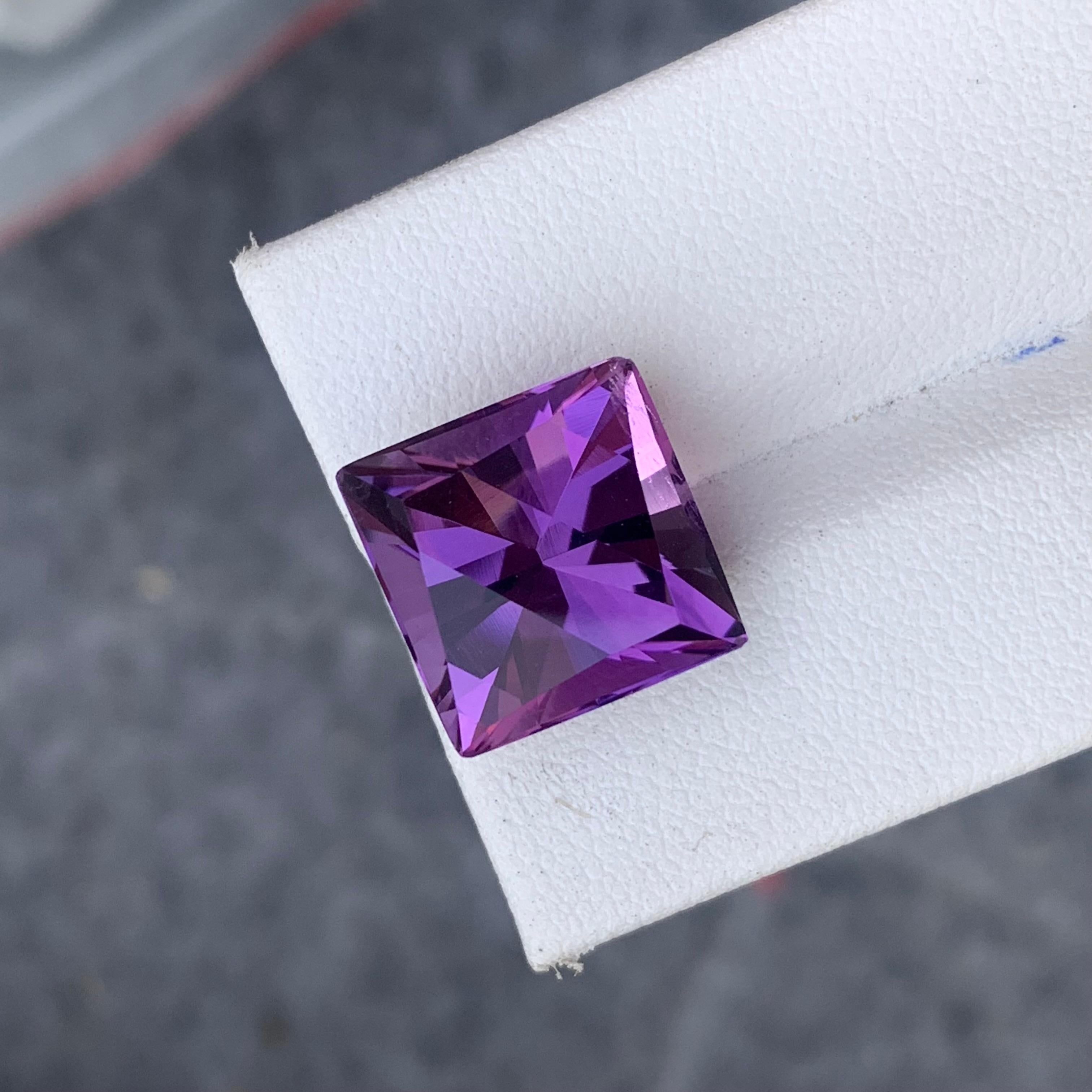 10.40 Carat Natural Loose Bar Cut Amethyst Gemstone From Brazil For Sale 3