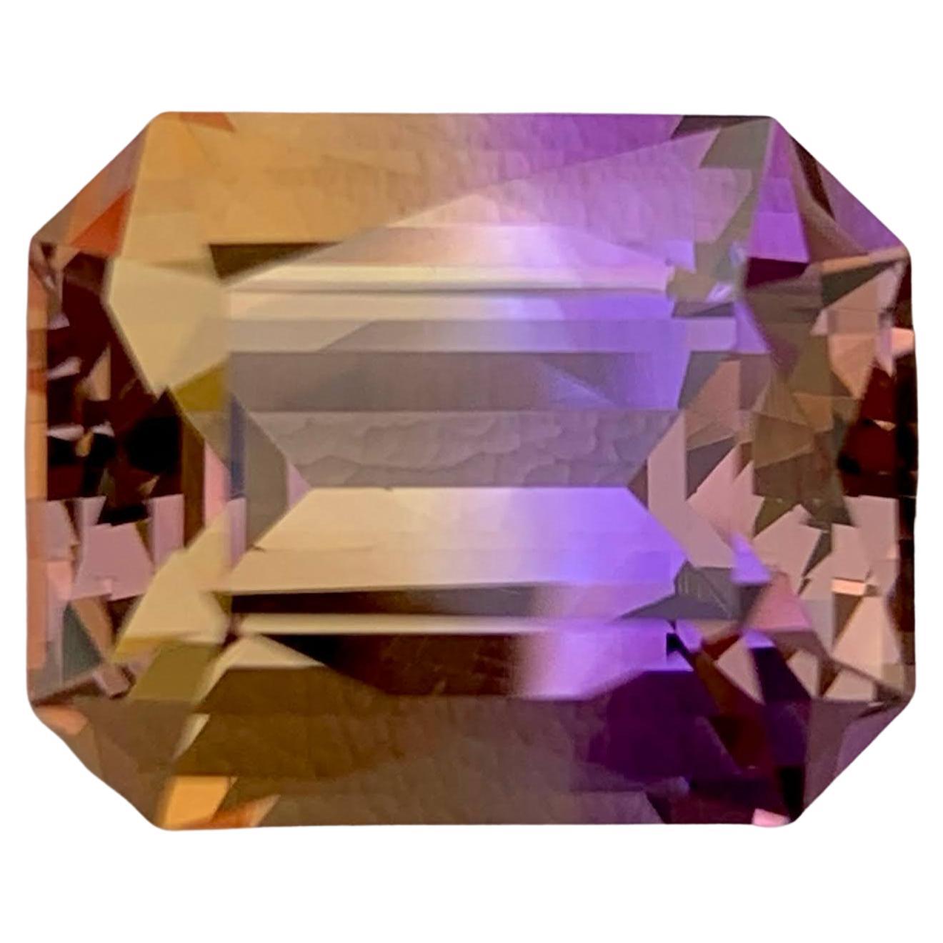 10.40 Carat Natural Loose Beautiful Ametrine Stone Emerald Cut Bolivia Gemstone For Sale