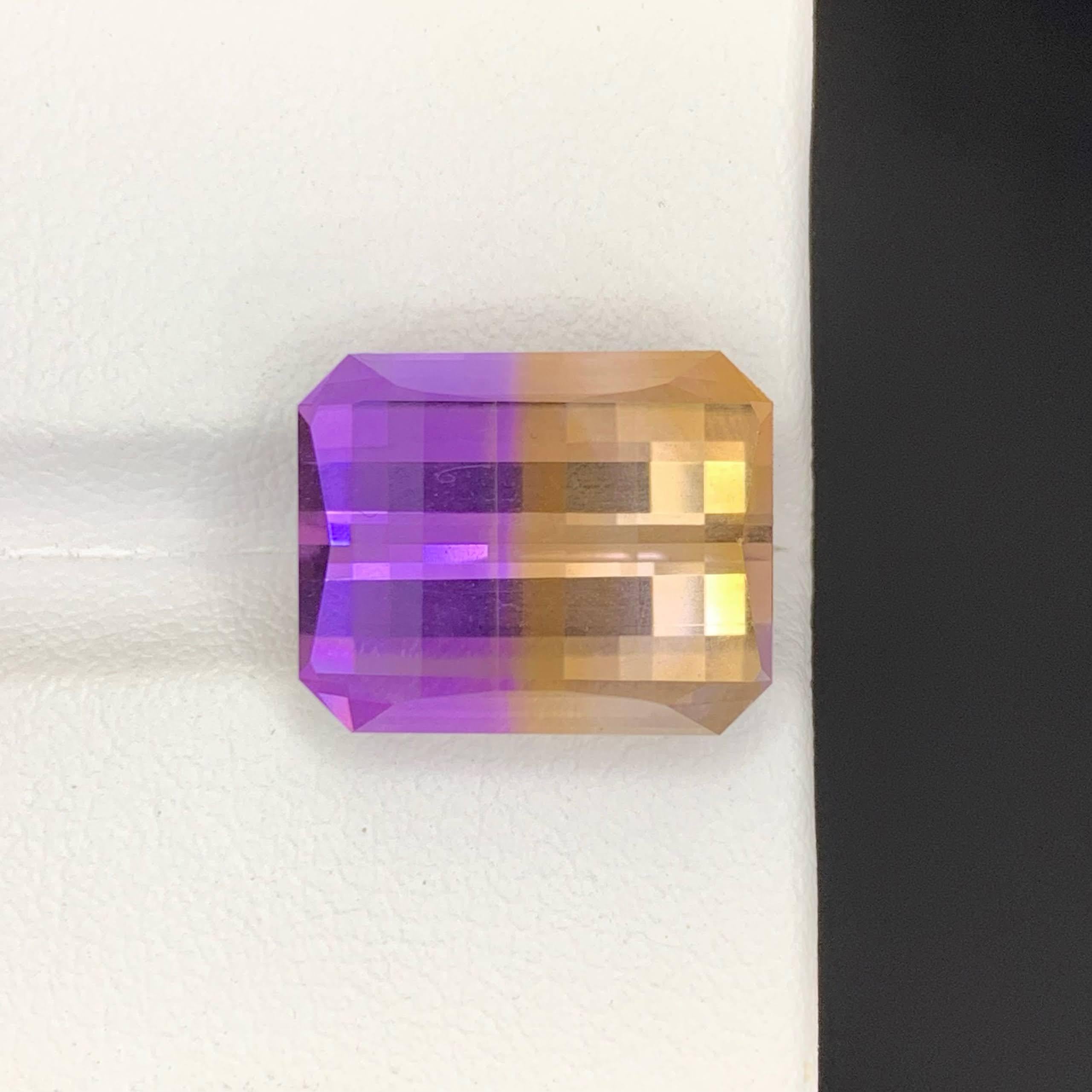 Weight 10.40 carat 
Dimensions 14.2x11.4x9.0mm
Treatment None 
Origin Brazil 
Clarity Loup Clean 
Shape Cut Pixel 




Presenting a stunning 10.40 Carat Natural Bi-Color Ametrine, masterfully fashioned in a unique pixel cut that highlights its