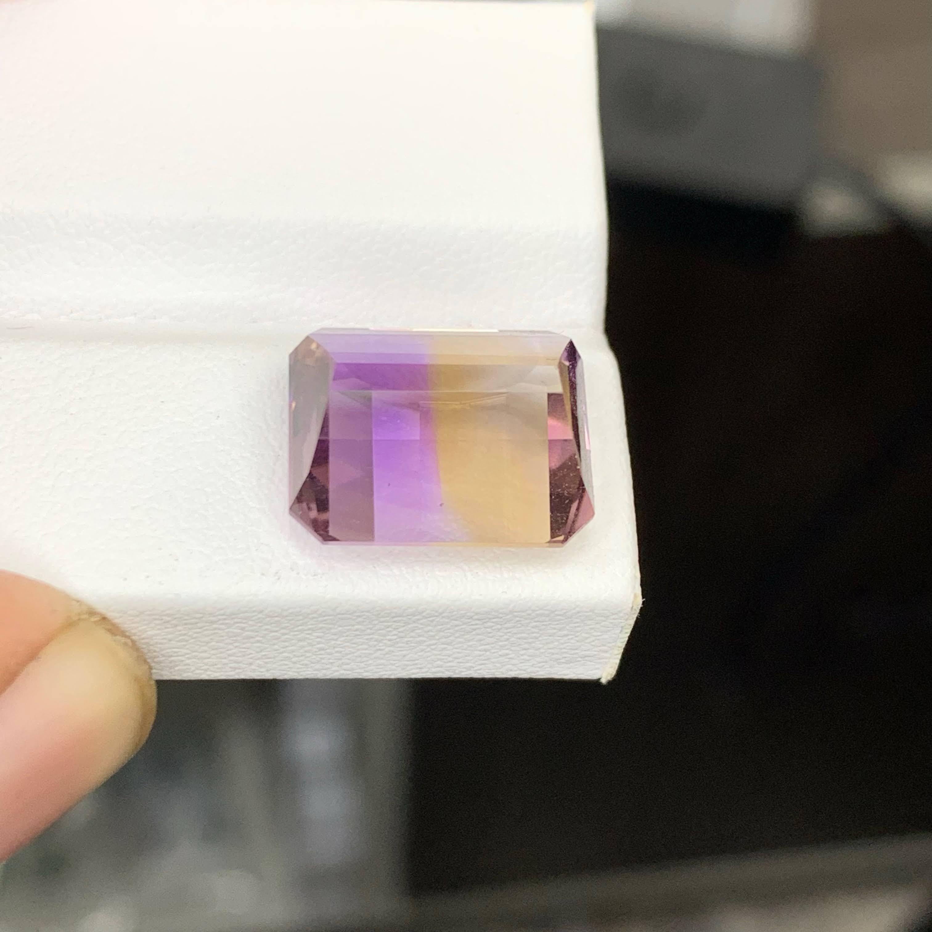 10.40 Carat Natural Loose Bi Color Ametrine Stone Pixel Cut Brazilian Gemstone For Sale 1