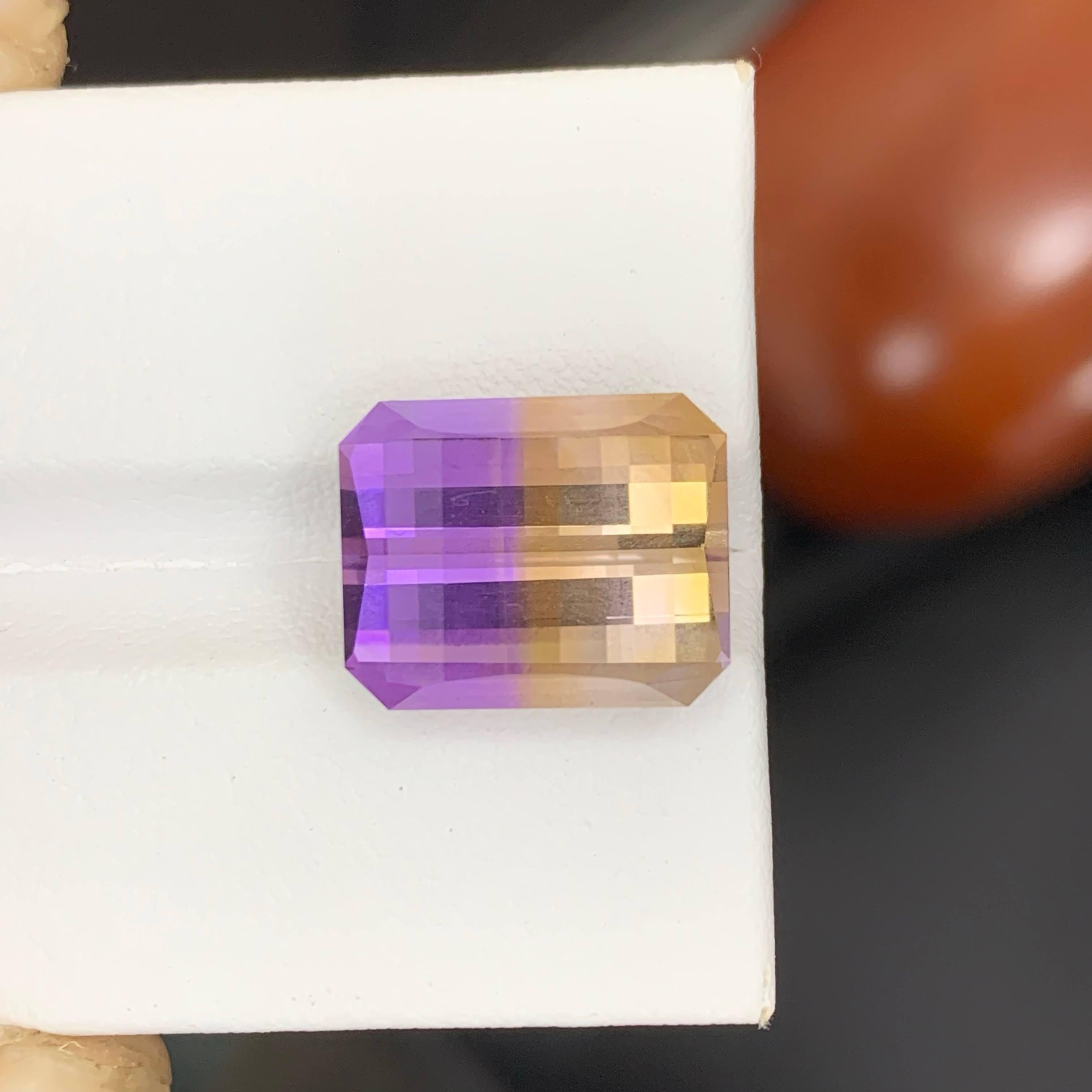 10.40 Carat Natural Loose Bi Color Ametrine Stone Pixel Cut Brazilian Gemstone For Sale 2
