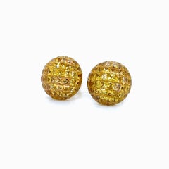 10.40 carats of Yellow Sapphires Invisibly Set Earrings