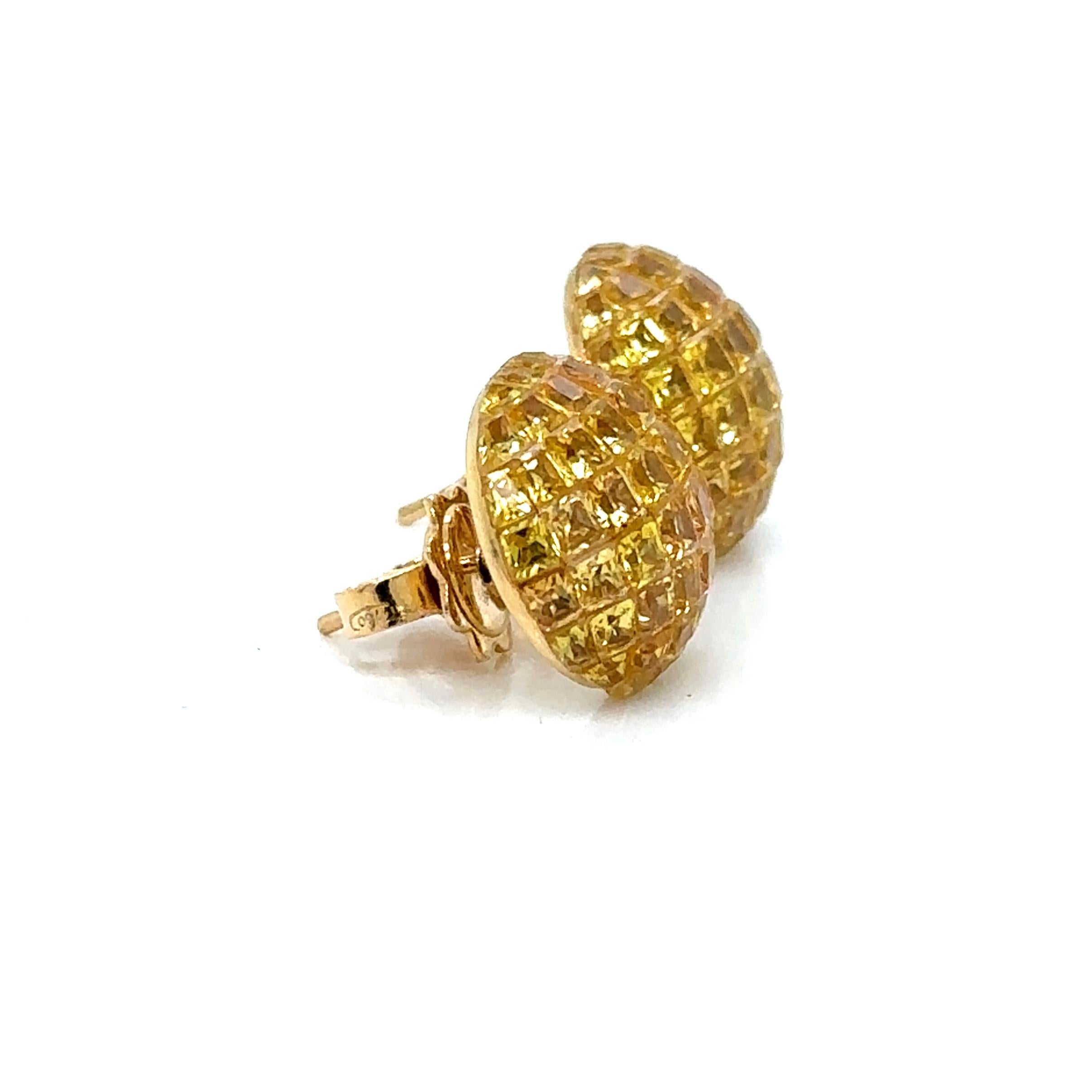 10,40 carati di zaffiri gialli incastonati a scomparsa in vendita 1