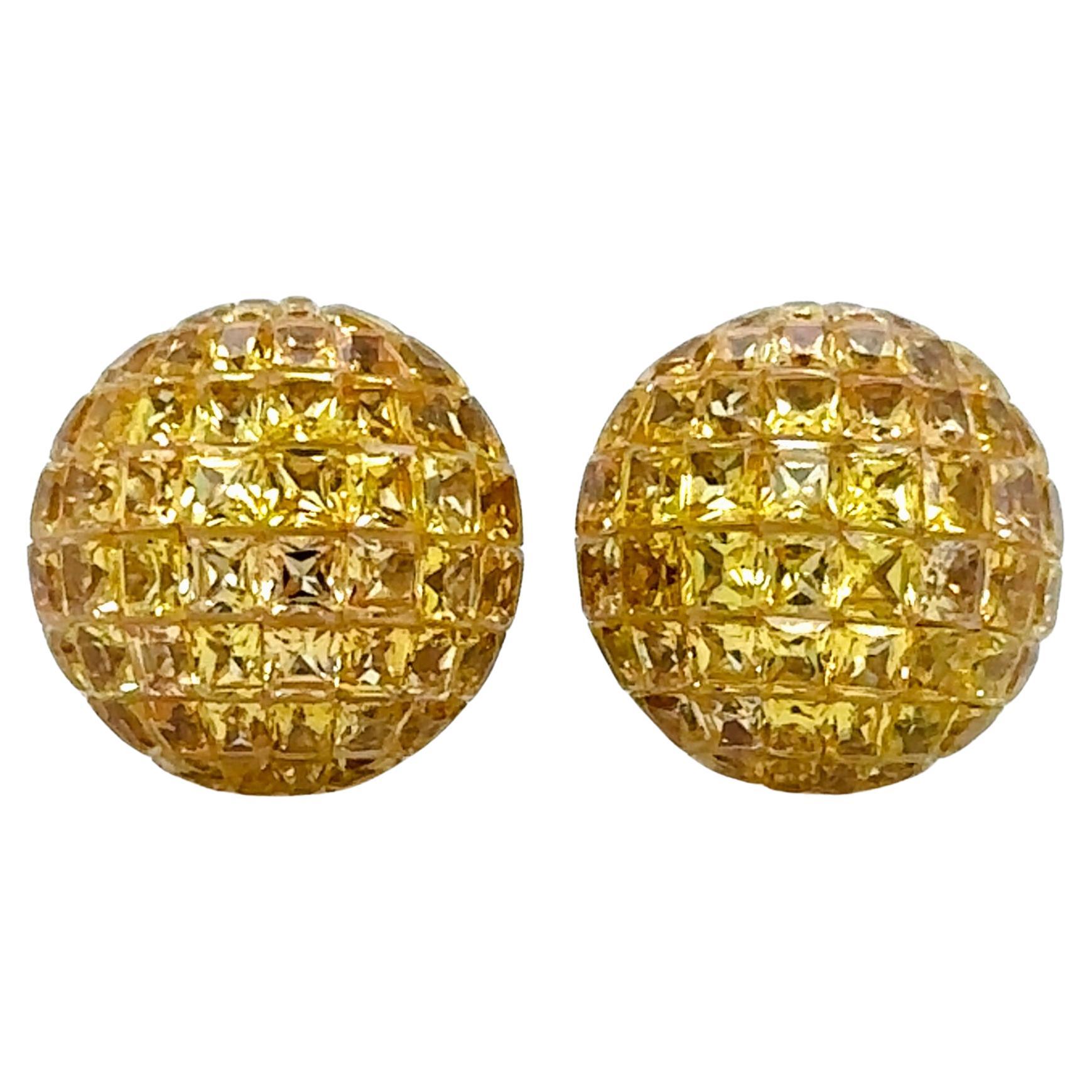 10,40 carati di zaffiri gialli incastonati a scomparsa in vendita