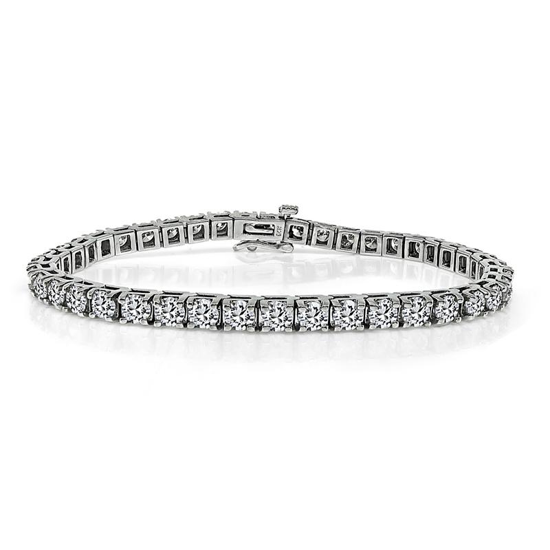 10,40 Karat Diamant-Tennisarmband (Rundschliff) im Angebot