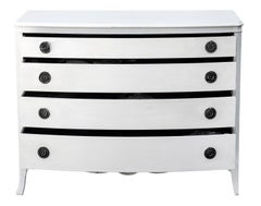 Georgian Style Hand Painted Mahogany Bow Front Chest with Four Drawers