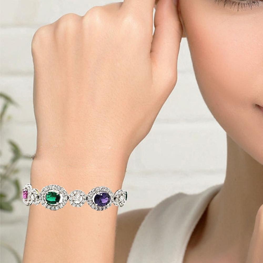 Brazalete de oro con zafiro, esmeralda y diamantes de 10,41 quilates certificados GRS sin calor en venta 14