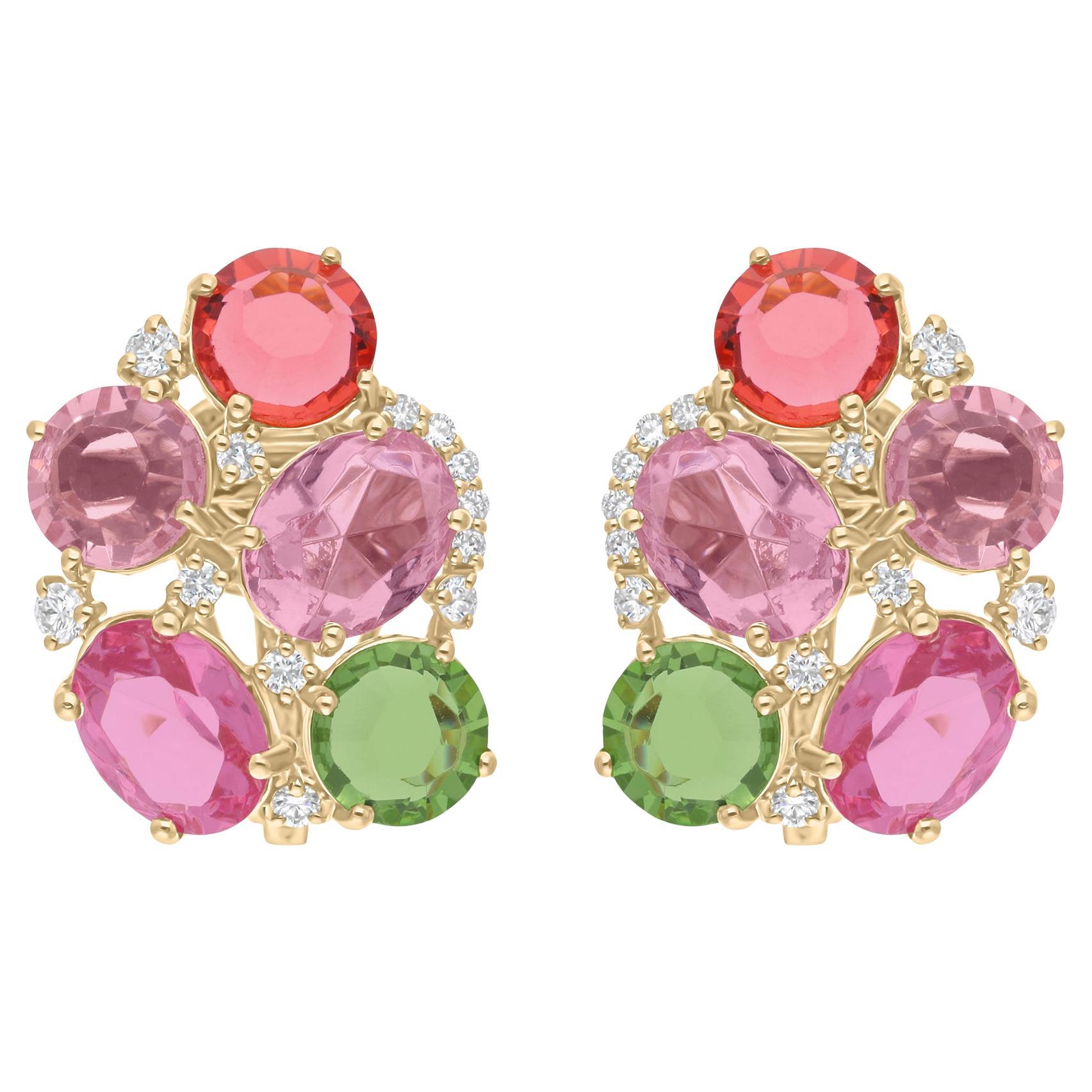 Realizzati in oro a 18 carati, questi squisiti orecchini sono impreziositi da 10,42 carati di gemme multiple e 0,36 carati di diamanti scintillanti.

Segui la vetrina di Spectrum Jewels per vedere le ultime collezioni e i pezzi esclusivi. Spectrum