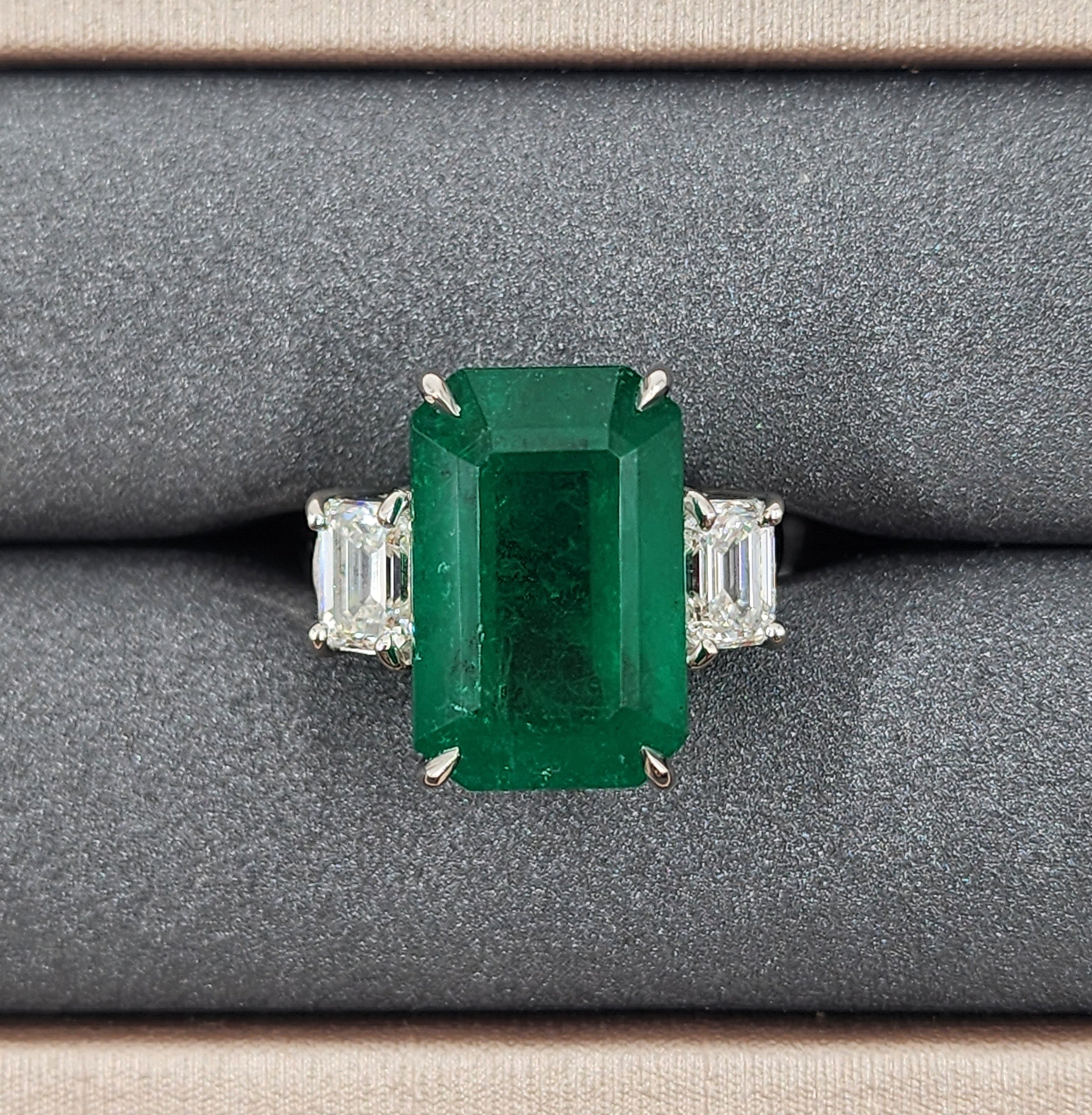10.43 ct GIA Certified Zambian Emerald & Diamond Ring