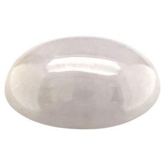 10.43ct GIA Certified White 'Ice' Jadeite Jade ‘A’ Grade Oval Cabochon Untreated