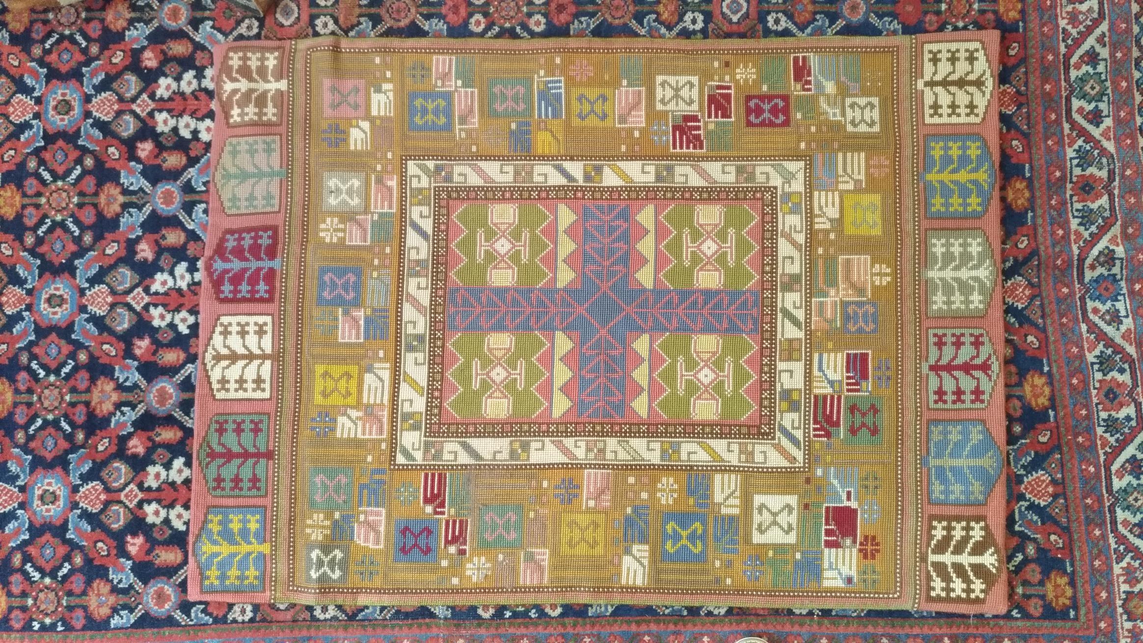 French 1044 - 20th Century Needle Carpet, France For Sale