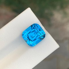 10.45 Carat Elegant Loose Swiss Blue Topaz Cushion Shape Gemstone
