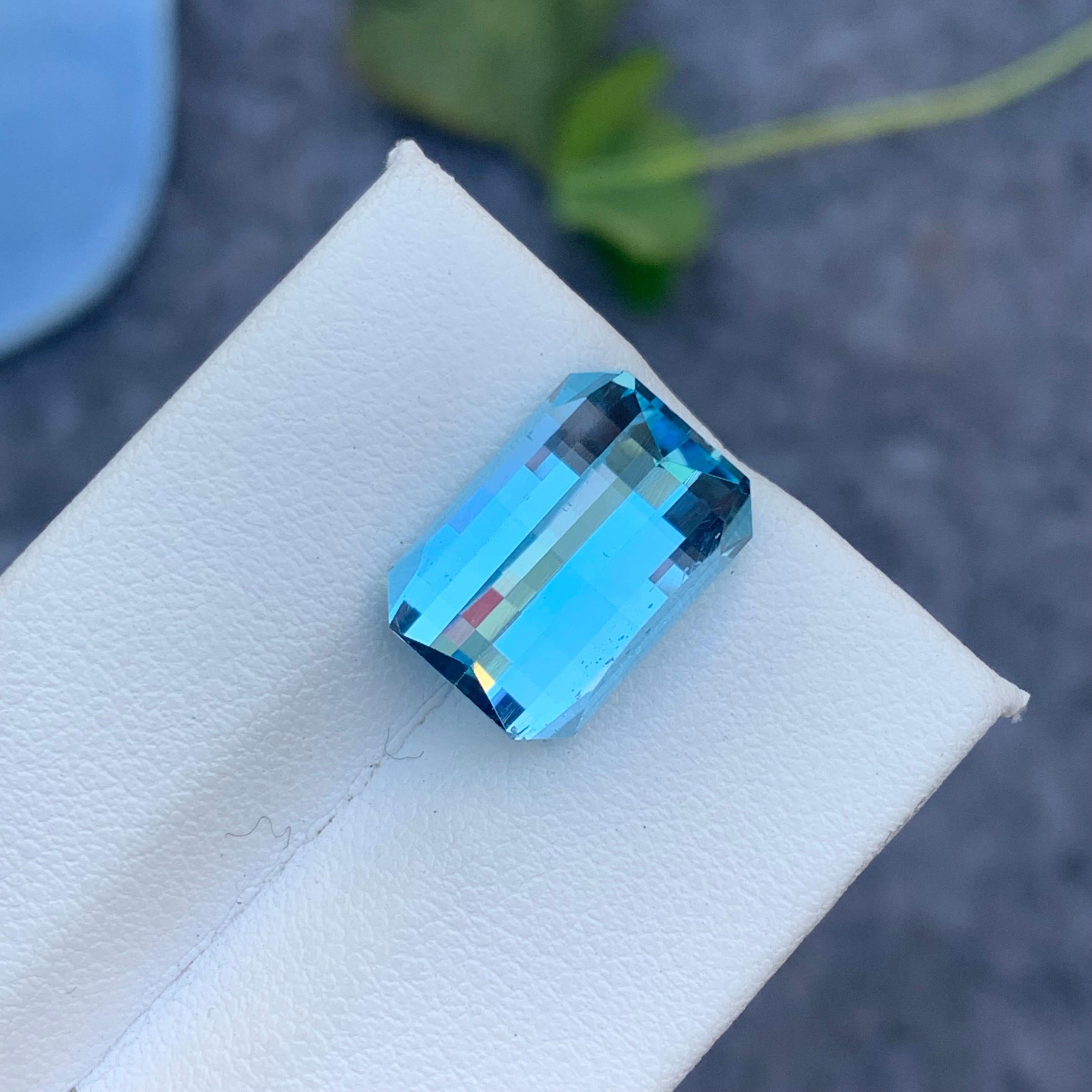 Arts and Crafts 10.45 Carat Gorgeous Pixel Bar Cut Loose Sky Blue Topaz From Brazil For Sale