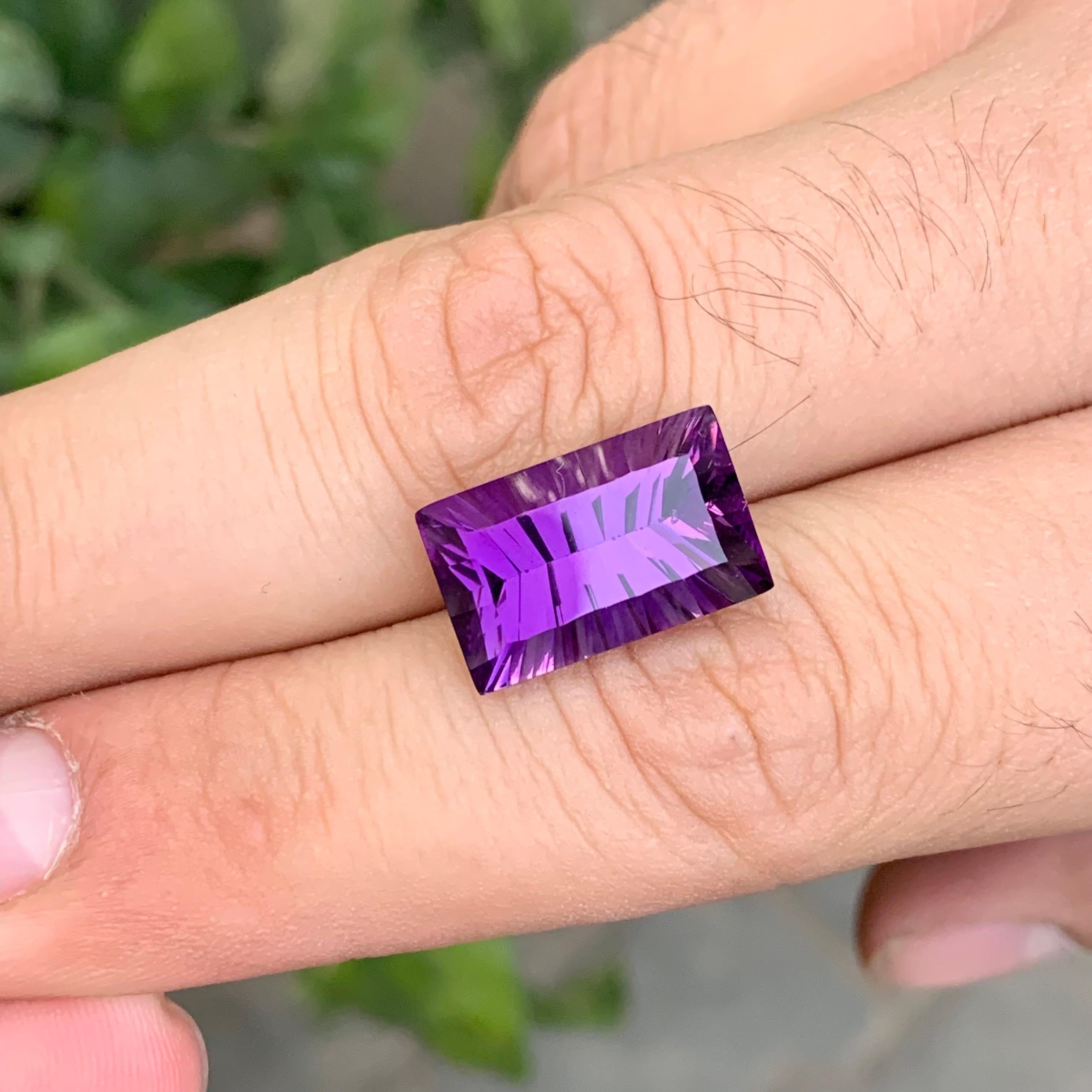 10,45 Karat Natürlicher loser Amethyst Baguette Form Edelstein im Angebot 3
