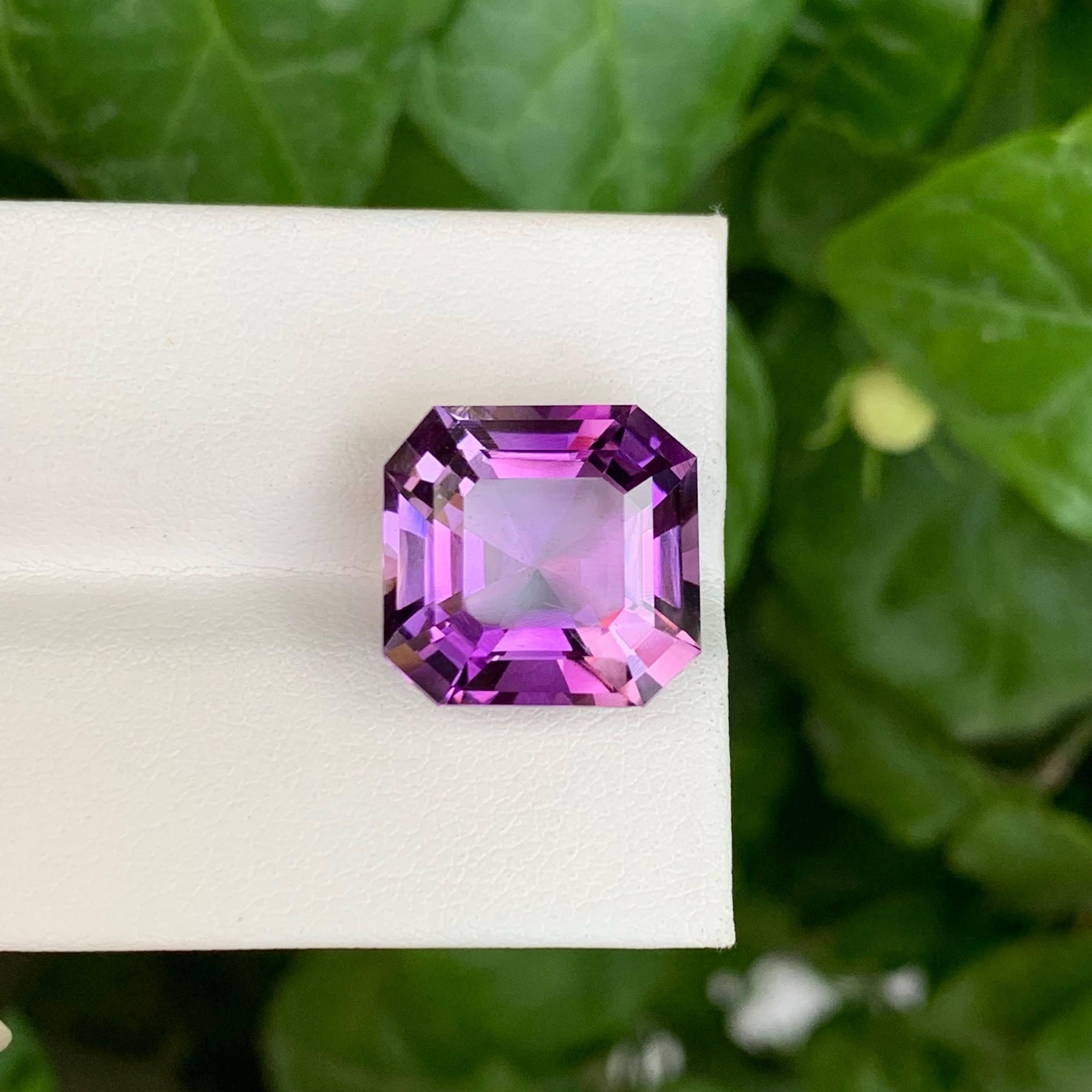 10.45 quilates de amatista púrpura natural suelta talla enscher gema brasileña Corte Asscher en venta