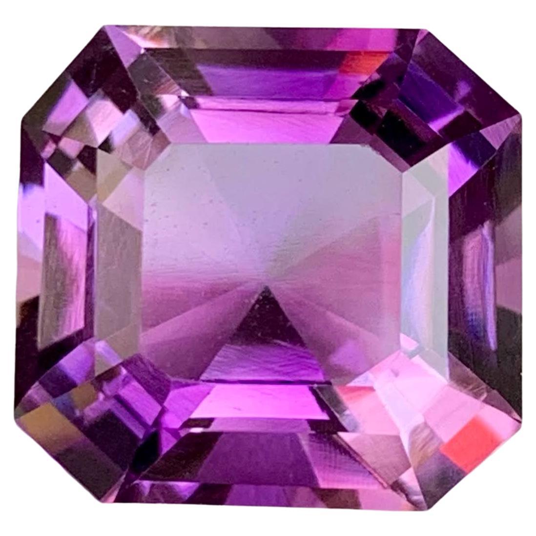 10.45 Carat Natural Loose Purple Amethyst Stone Asscher Cut Brazilian Gemstone (pierre précieuse brésilienne)