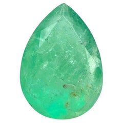10.45ct 18x13 Earthy Green Natural Colombian Emerald - Pear Cut May Birthstone