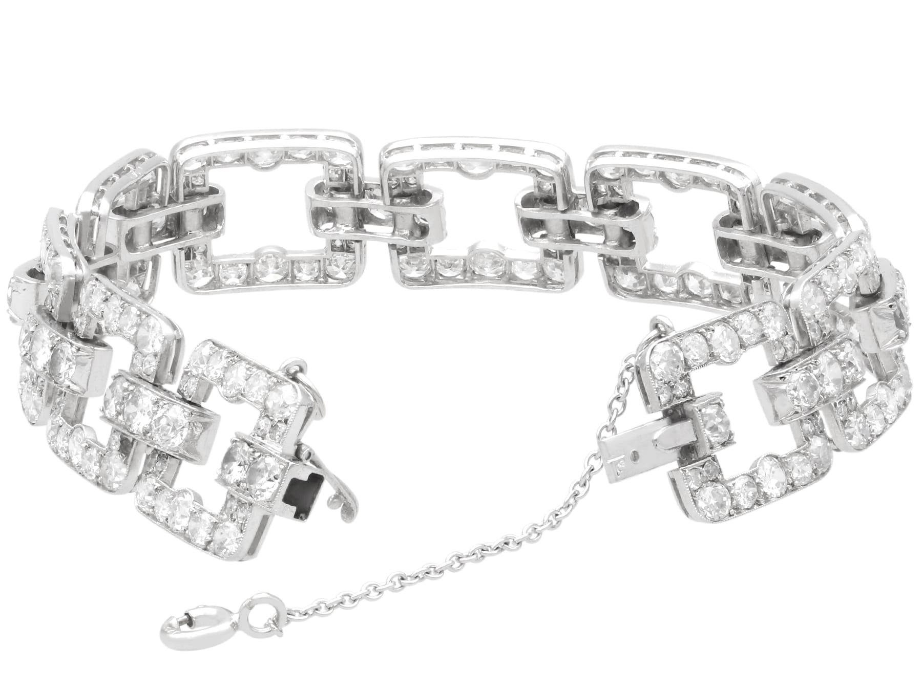 10.45ct Diamond and Platinum Bracelet - Art Deco - Antique French Circa 1920 en vente 4