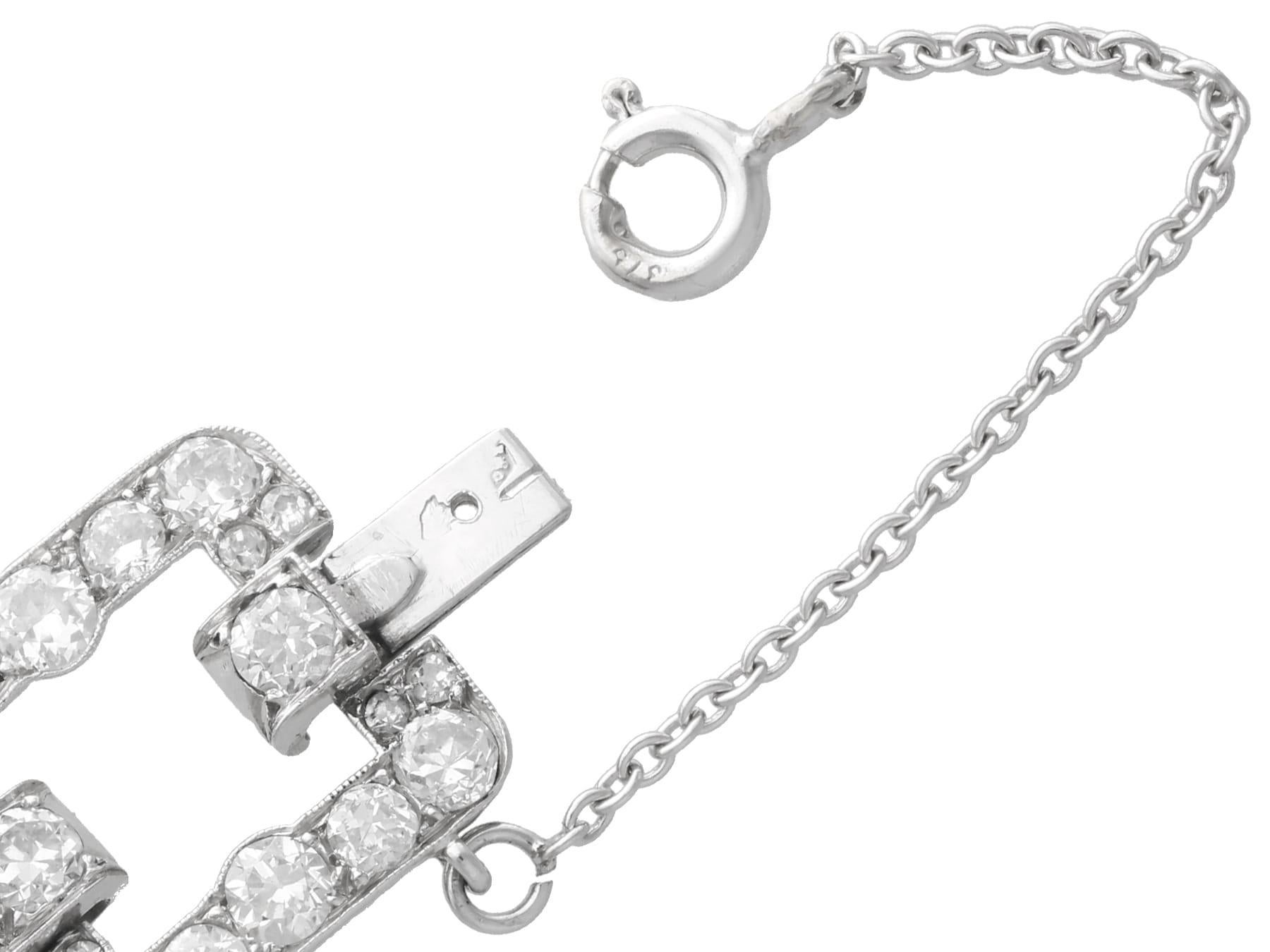 10.45ct Diamond and Platinum Bracelet - Art Deco - Antique French Circa 1920 en vente 5