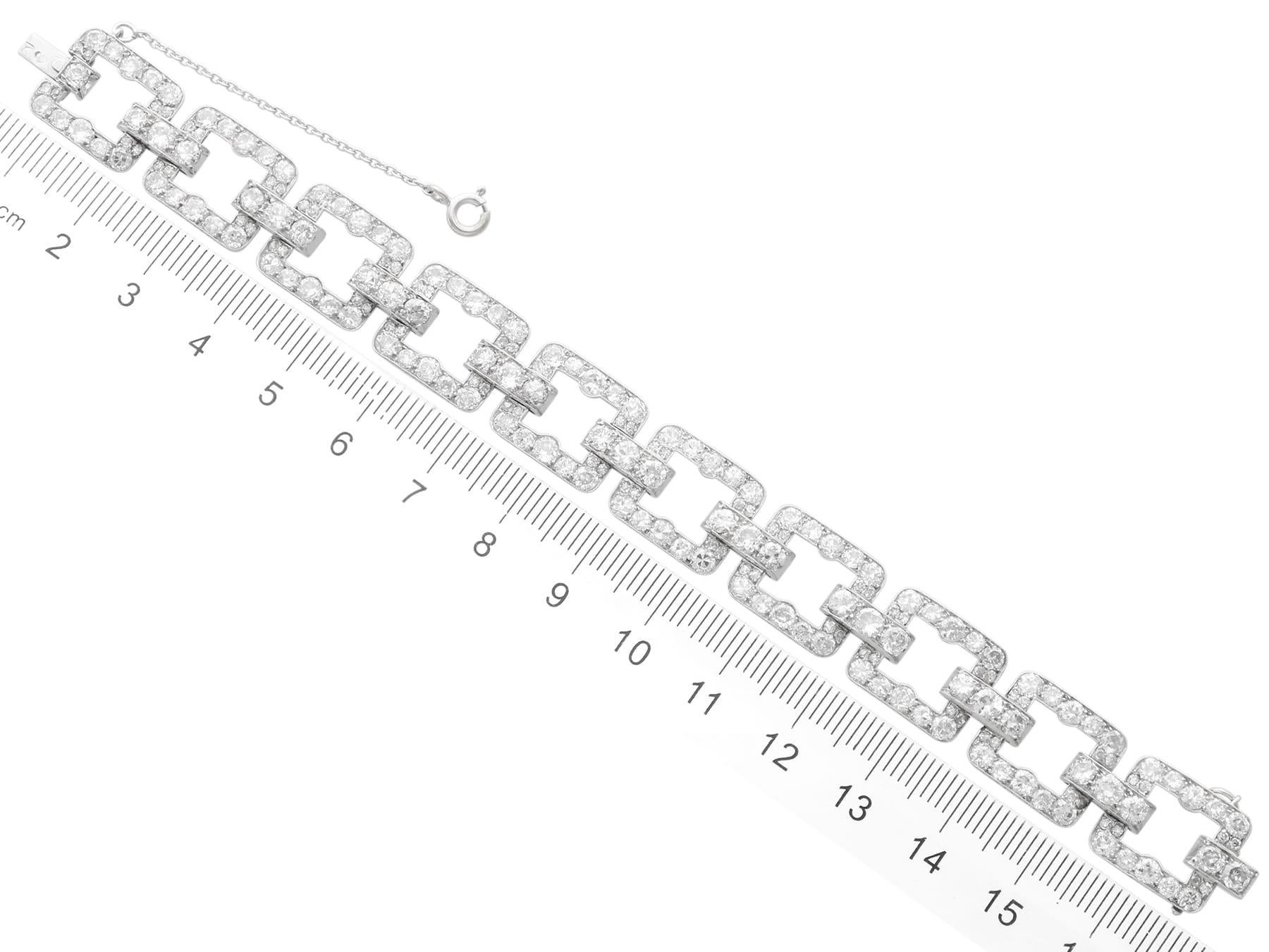 10.45ct Diamond and Platinum Bracelet - Art Deco - Antique French Circa 1920 en vente 6