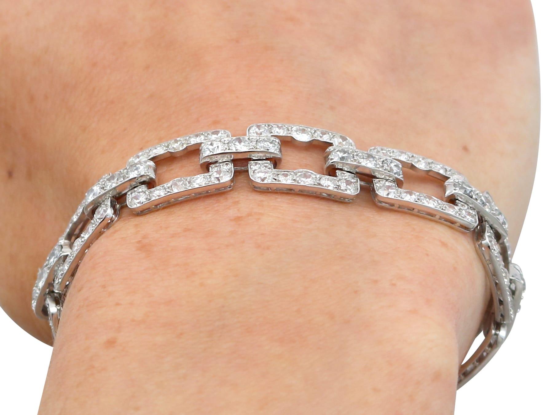 10.45ct Diamond and Platinum Bracelet - Art Deco - Antique French Circa 1920 en vente 10