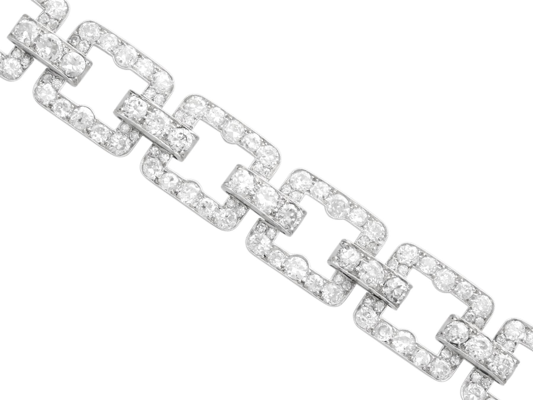 10.45ct Diamond and Platinum Bracelet - Art Deco - Antique French Circa 1920 Unisexe en vente