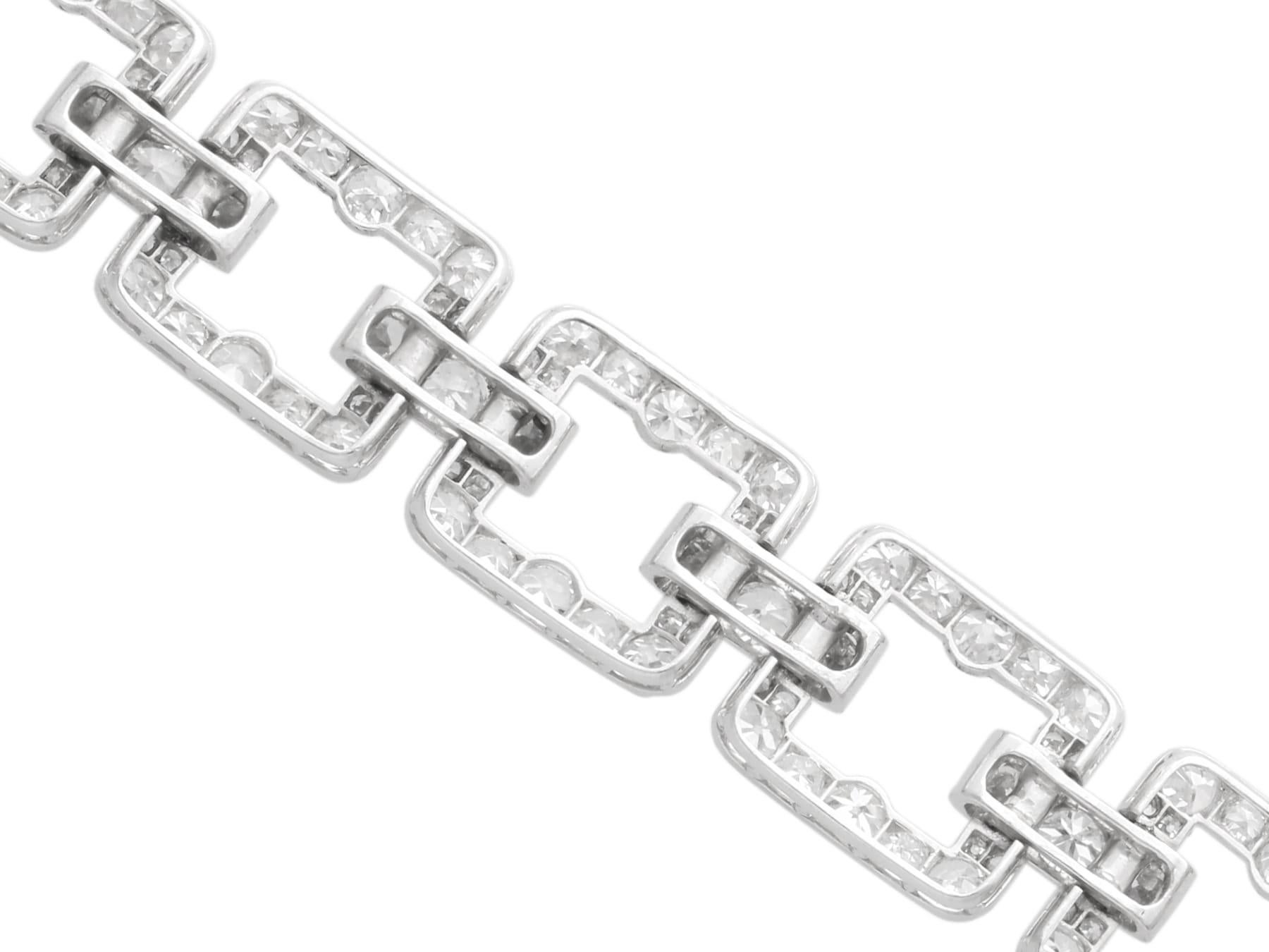 10.45ct Diamond and Platinum Bracelet - Art Deco - Antique French Circa 1920 en vente 2