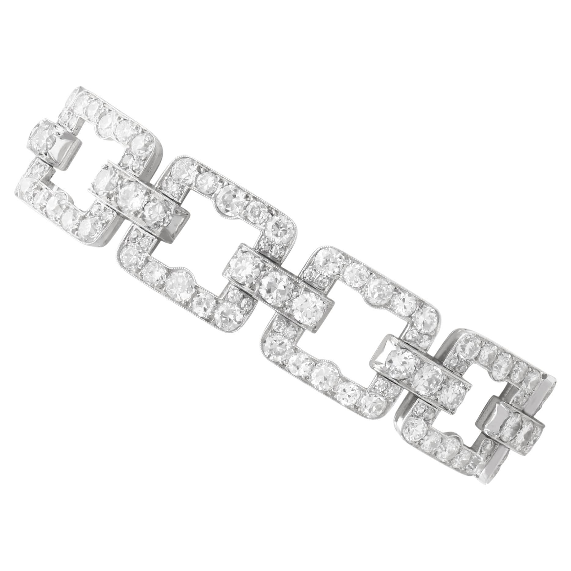 10.45ct Diamond and Platinum Bracelet - Art Deco - Antique French Circa 1920 en vente