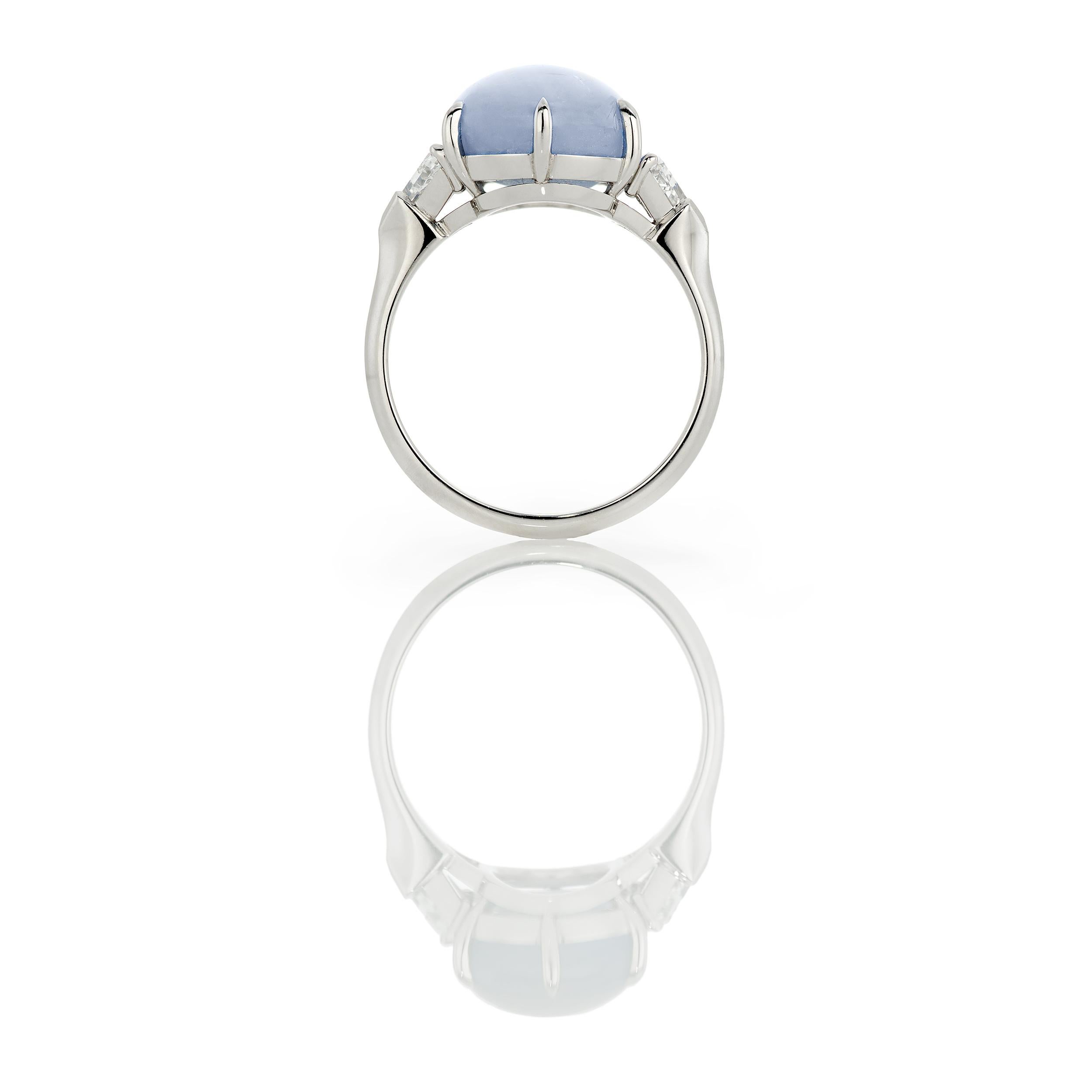 Modern 10.46 Carat No Heat Burmese Star Sapphire and Diamond Ring in Platinum