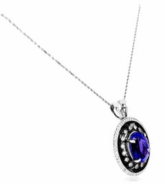 10.46ct Tanzanite 14K White Gold Pendant