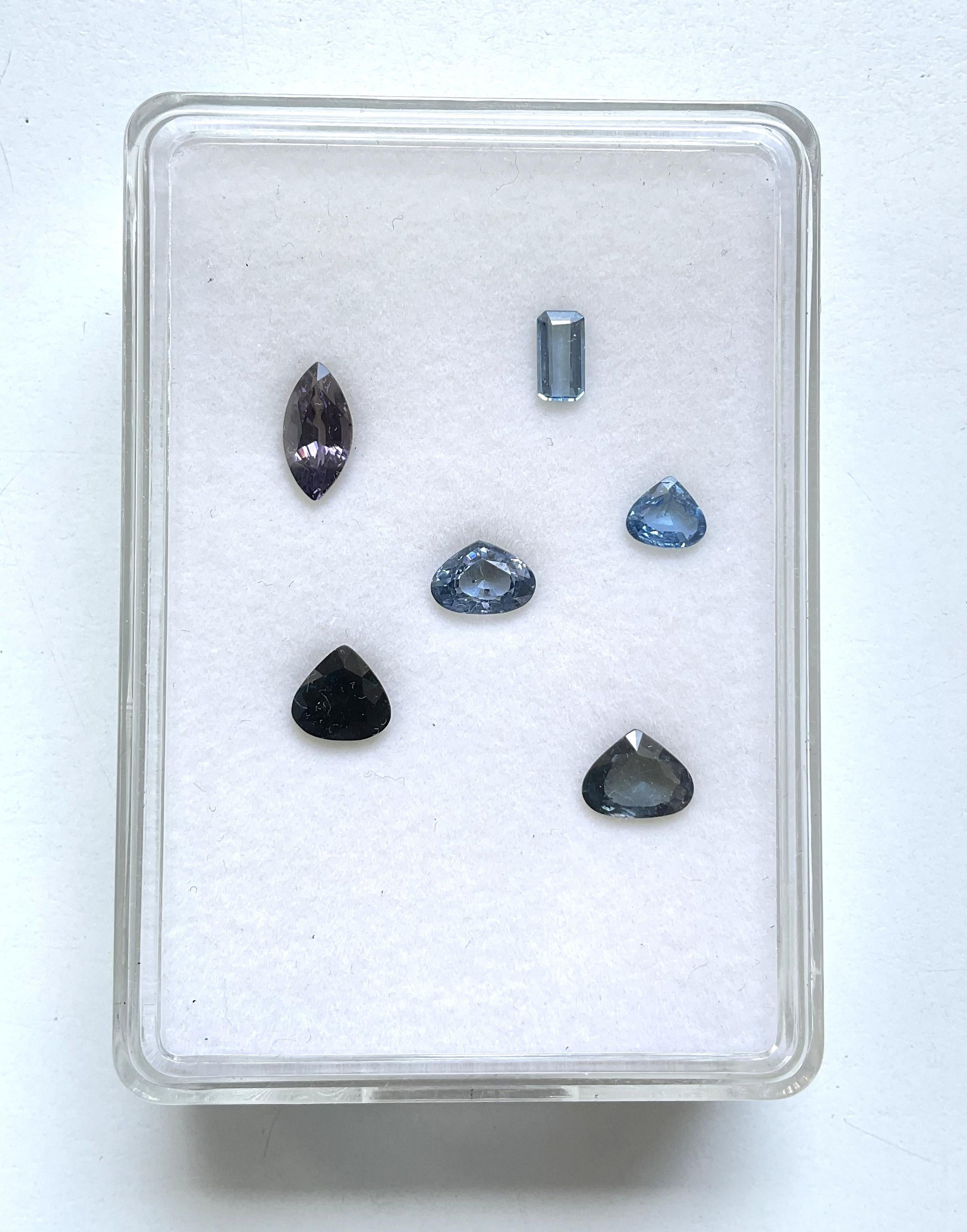 10.47 Carat Grey & Blue Spinel Tanzania Faceted Fancy Cut stone Natural Gemstone In New Condition For Sale In Jaipur, RJ