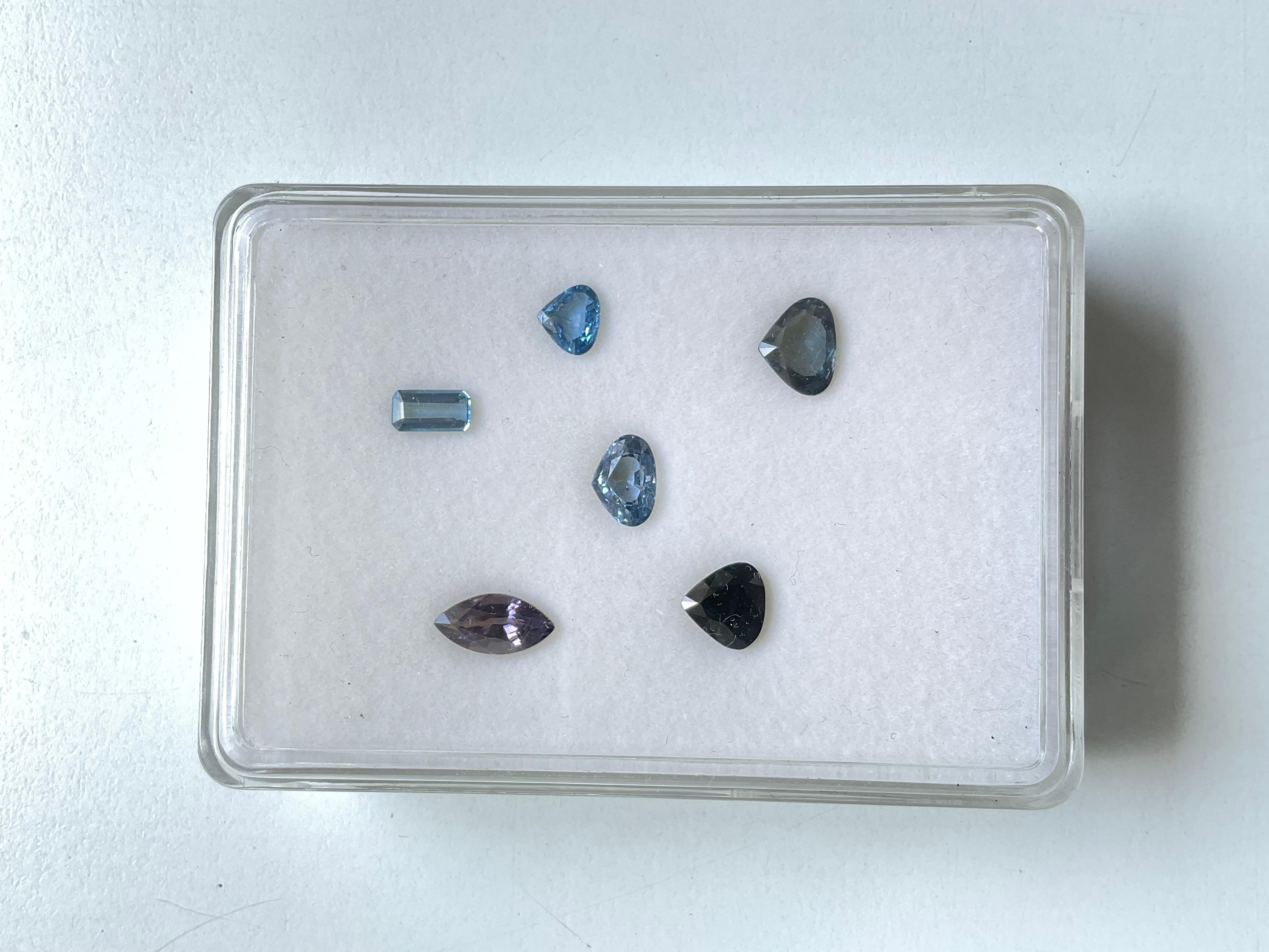 10.47 Carat Grey & Blue Spinel Tanzania Faceted Fancy Cut stone Natural Gemstone For Sale 2