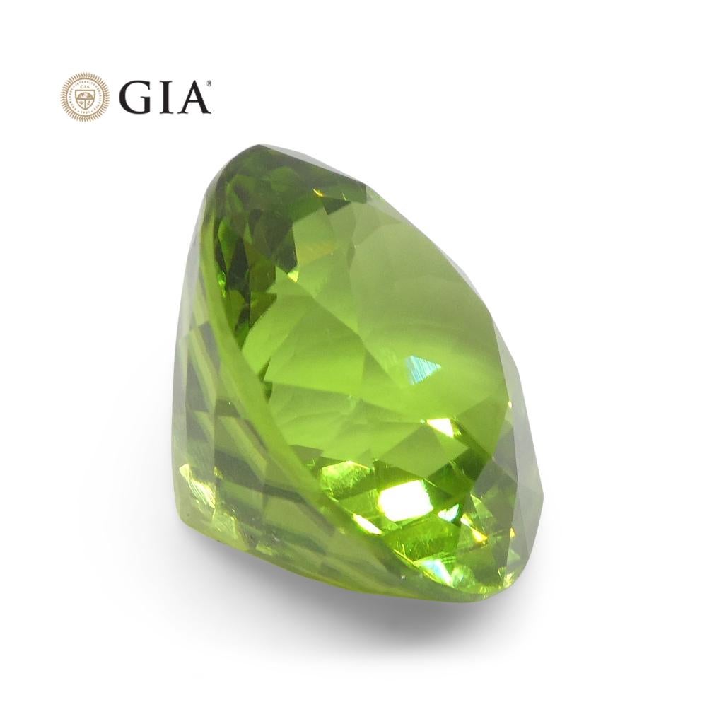 10.47ct Oval Yellowish Green Peridot GIA Certified For Sale 2