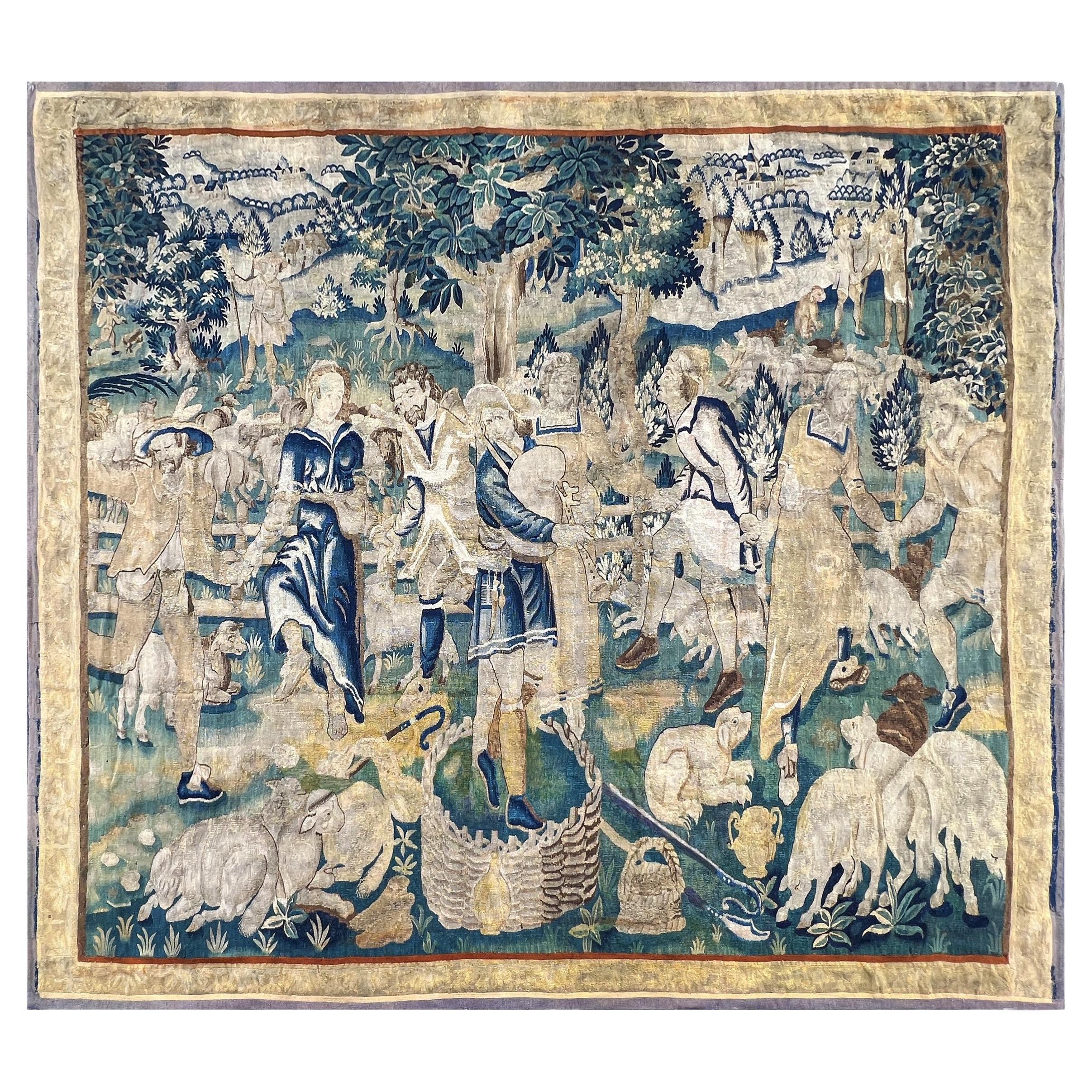   17th Century Tapestry Village Festival - n° 1048 For Sale
