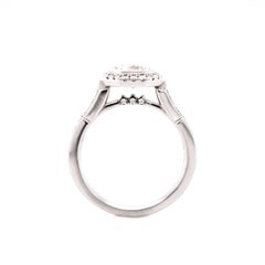 1.048 Carat Square Radiant Diamond Engagement Platinum Ring Art Deco Style