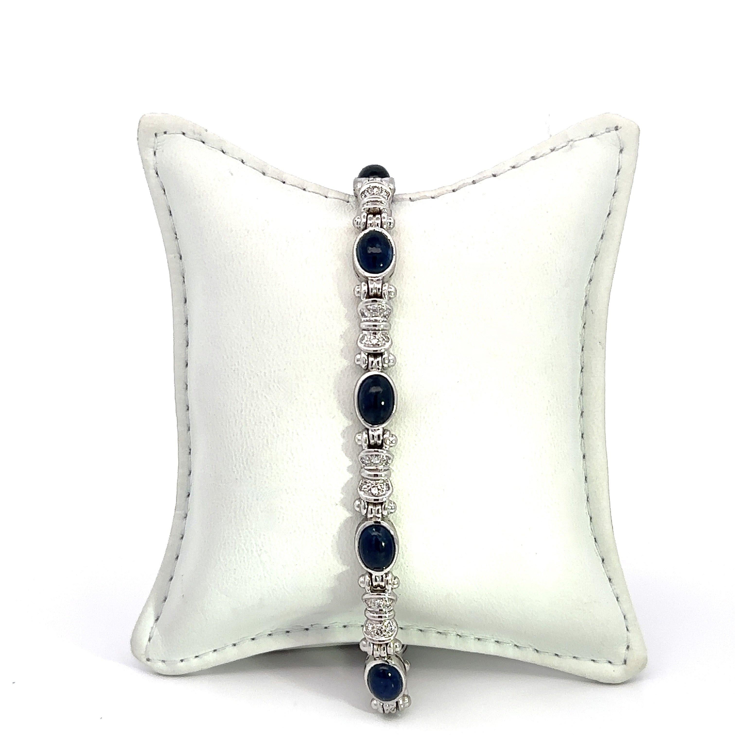 10.48CT Blue Sapphire and Diamond 18K Gold Bracelet en venta 1