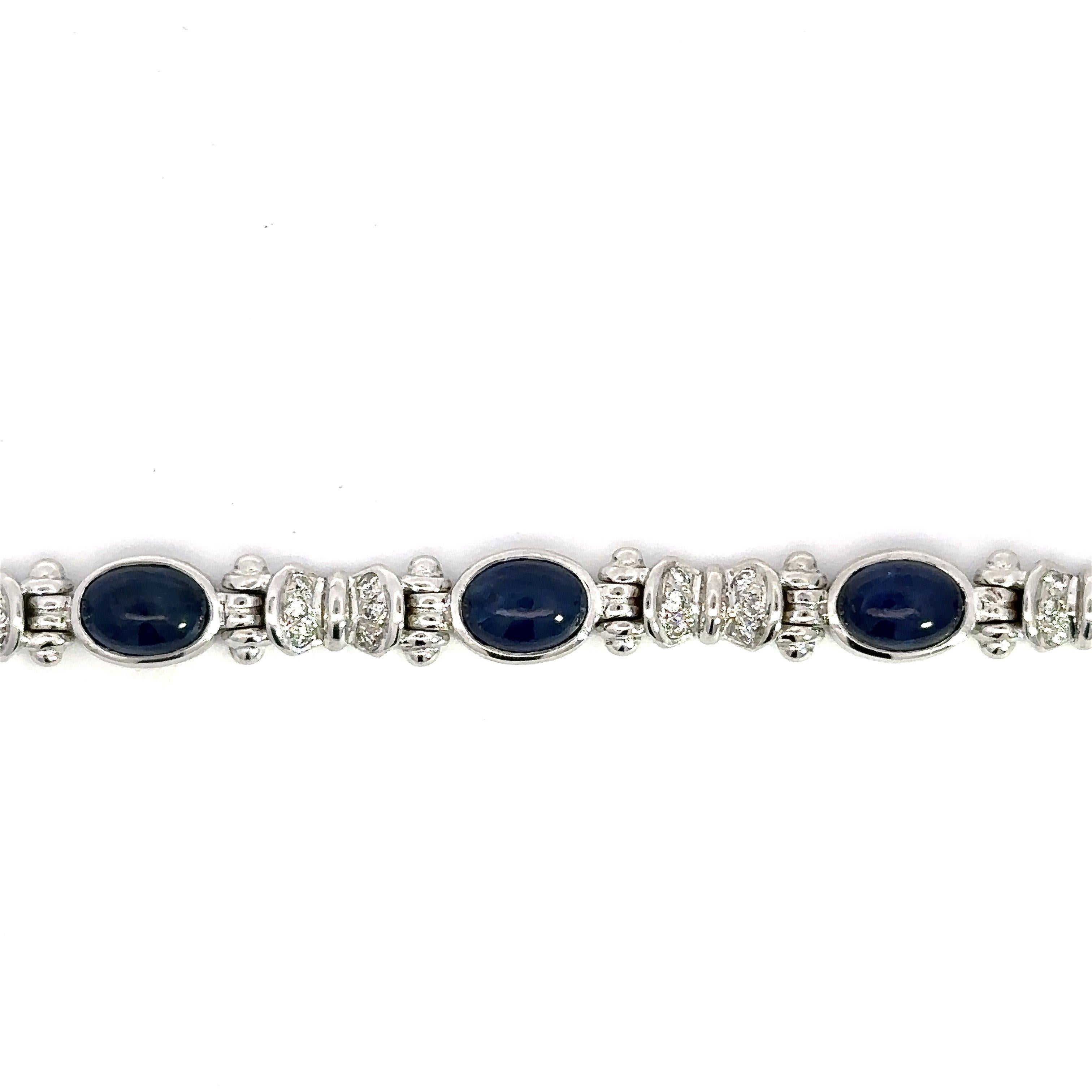 10.48CT Blue Sapphire and Diamond 18K Gold Bracelet en venta 4