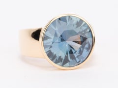 10.48ct GIA-Certified Unheated Sapphire on Wide Band Ring 18K Gold R6766