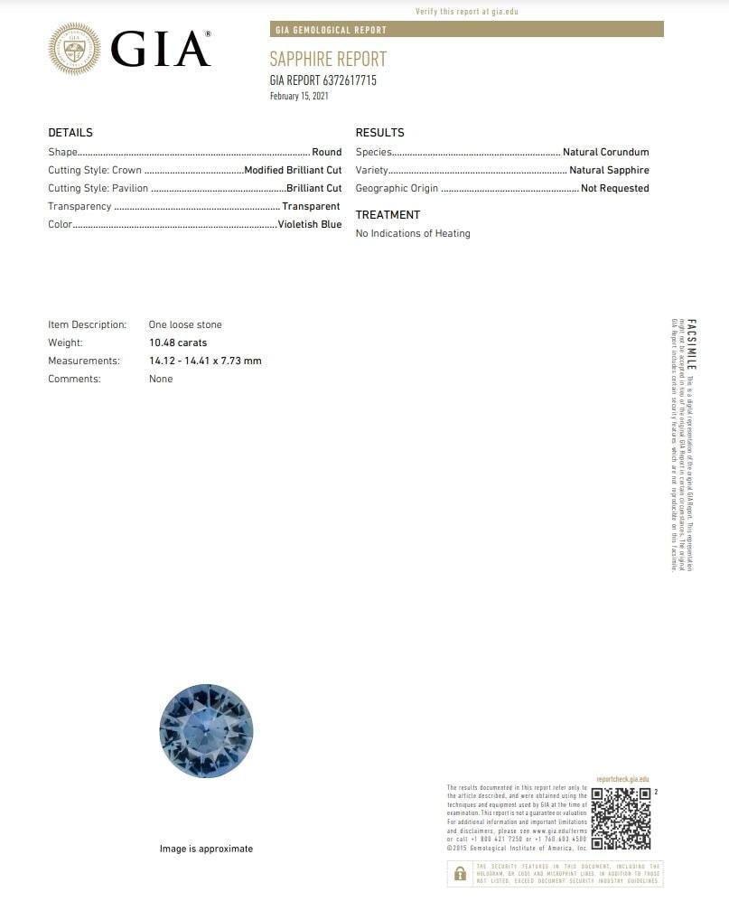 10.48ct GIA-Certified Unheated Sapphire on Wide Band Ring 18K Gold R6766 For Sale 2