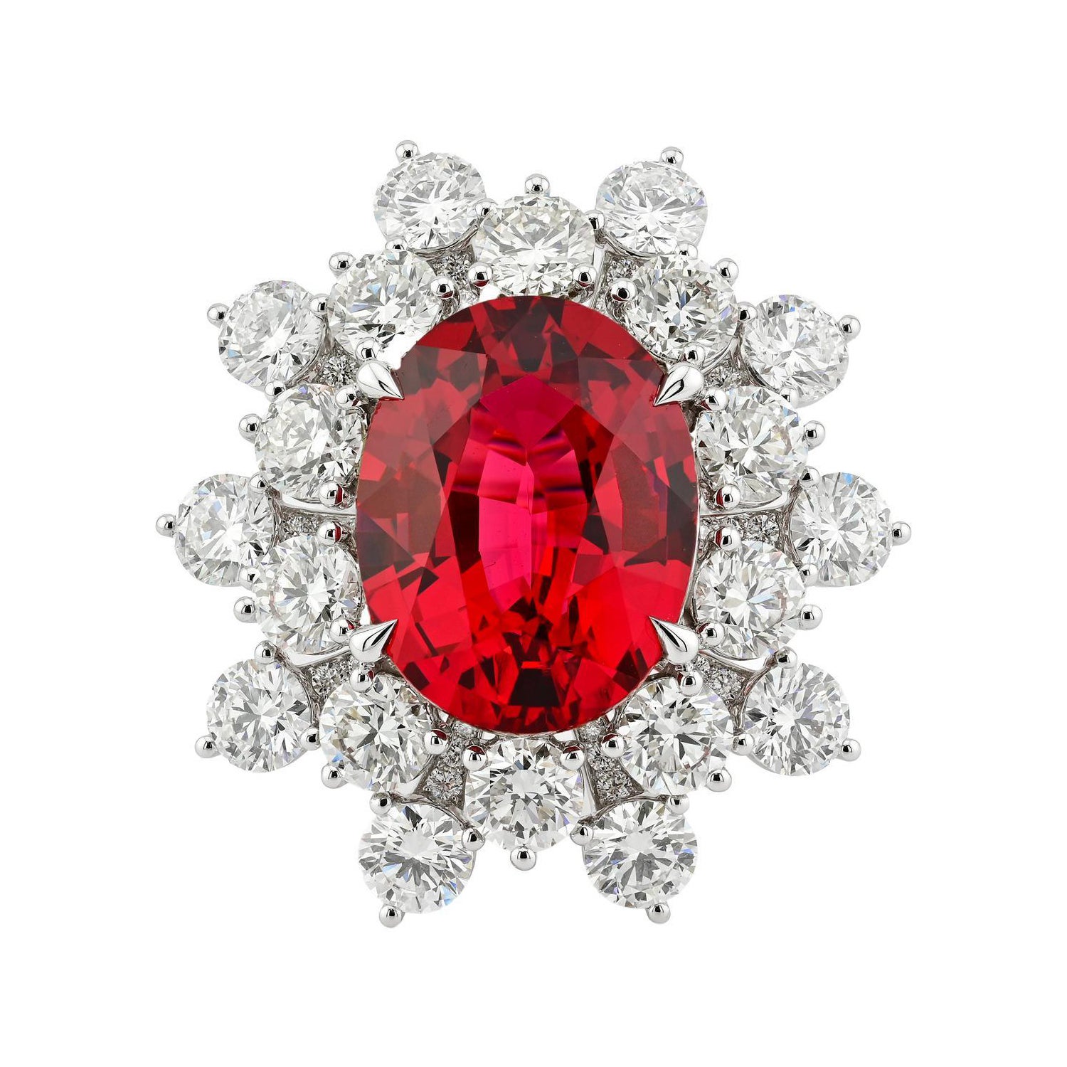 10.48ct Tanzania Red Spinel & 7.30ct Diamond Ring  Spectra Fine Jewelry