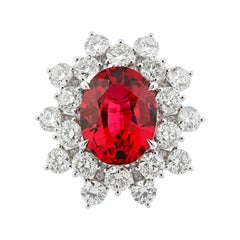10.48ct Tanzania Red Spinel & 7.30ct Diamond Ring  Spectra Fine Jewelry