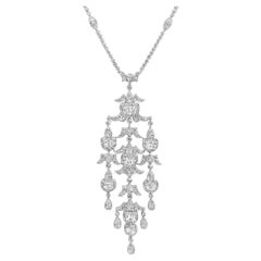 Roman Malakov 10.49 Carats Total Mixed-Cut Diamond Chandelier Pendant Necklace