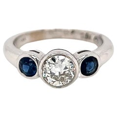 1.04 Carat Sapphire Diamond Engagement Ring