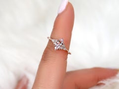 1.04ct Astrid 14kt Rose Gold Blush Sapphire Diamond Marquise Cluster Ring