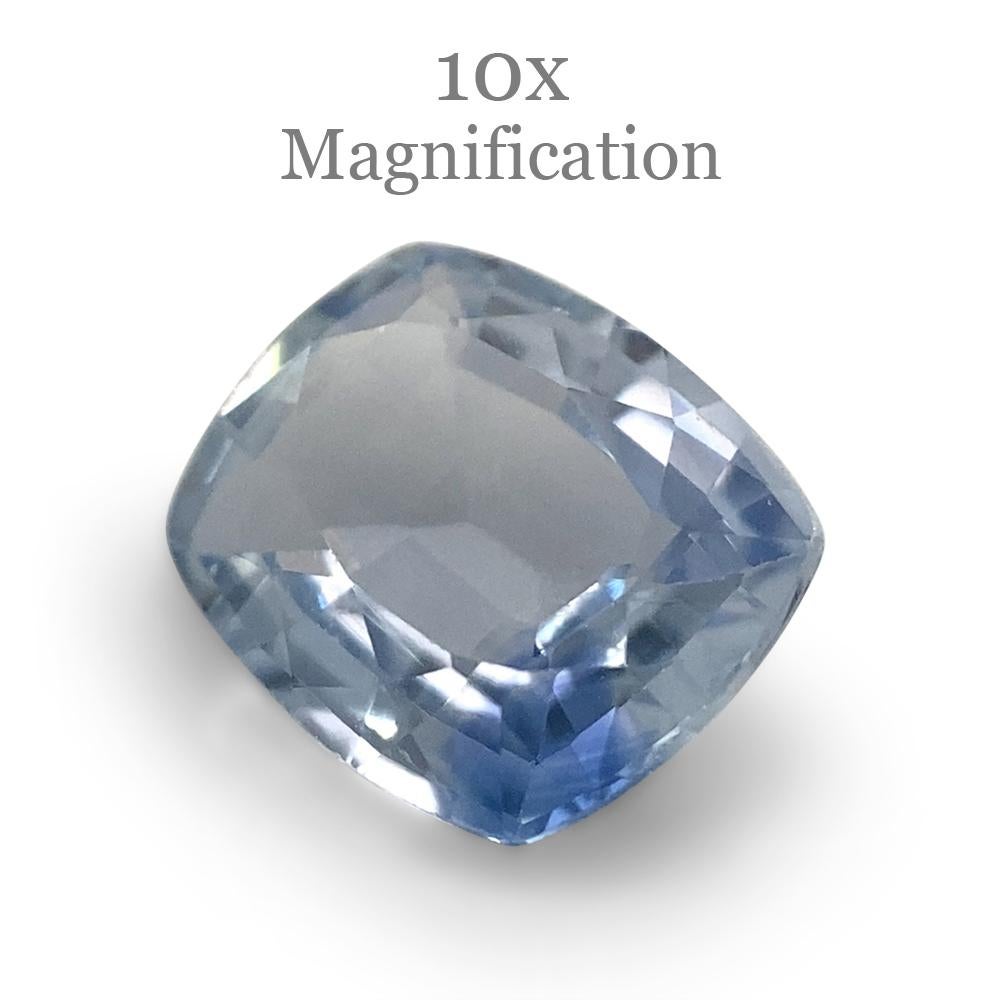 1.04ct Cushion Icy Blue Sapphire from Sri Lanka Unheated In New Condition For Sale In Toronto, Ontario