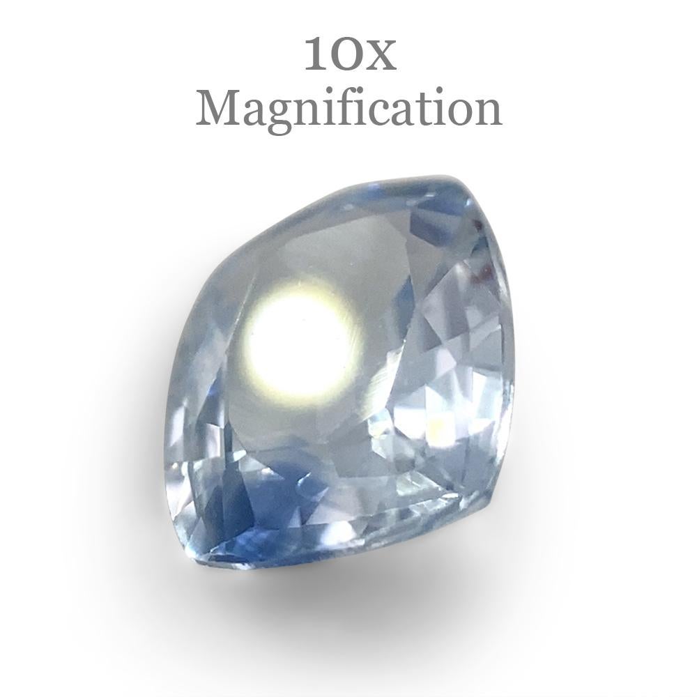 Women's or Men's 1.04ct Cushion Icy Blue Sapphire from Sri Lanka Unheated For Sale