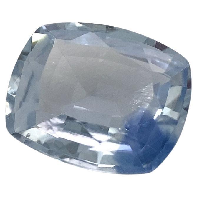 1.04ct Cushion Icy Blue Sapphire from Sri Lanka Unheated For Sale
